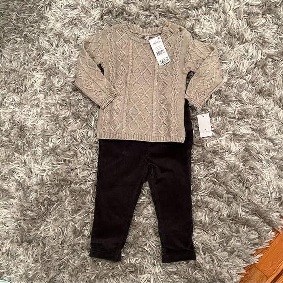 Miniclasix Boys' Cable Knit Sweater & Corduroy Pants Set - Baby - Picture 3 of 9